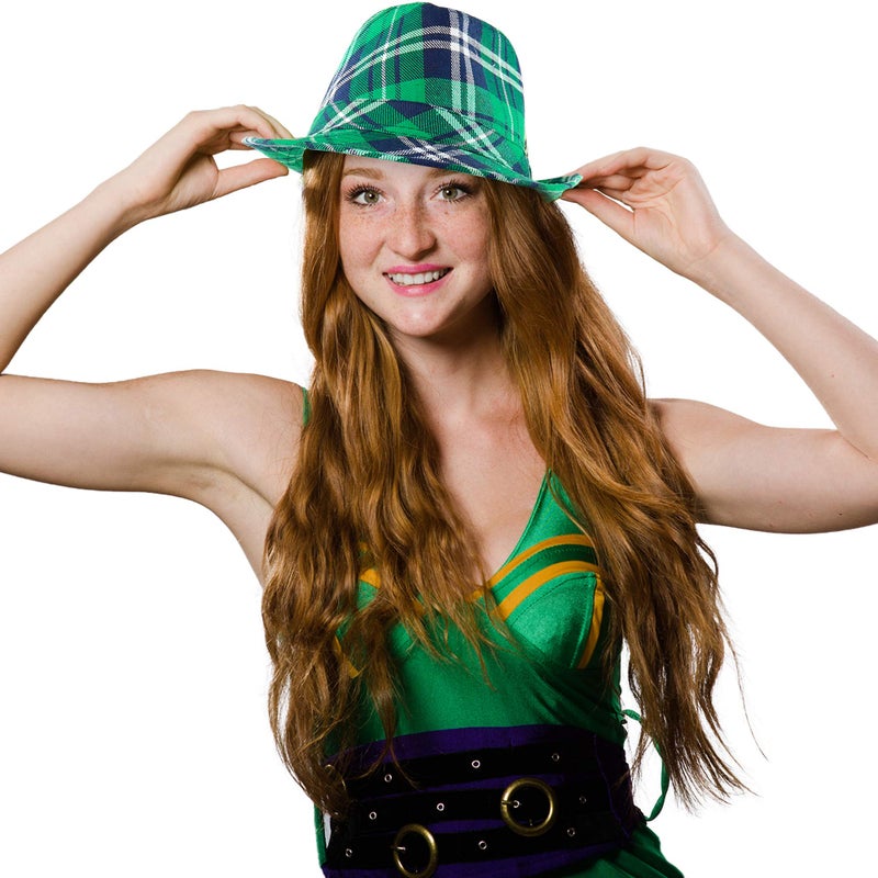 Skeleteen Irish Plaid Green Fedora - St. Patrick's Day Costume Accessories Leprechaun Hat For Men Women and Kids - Image 5